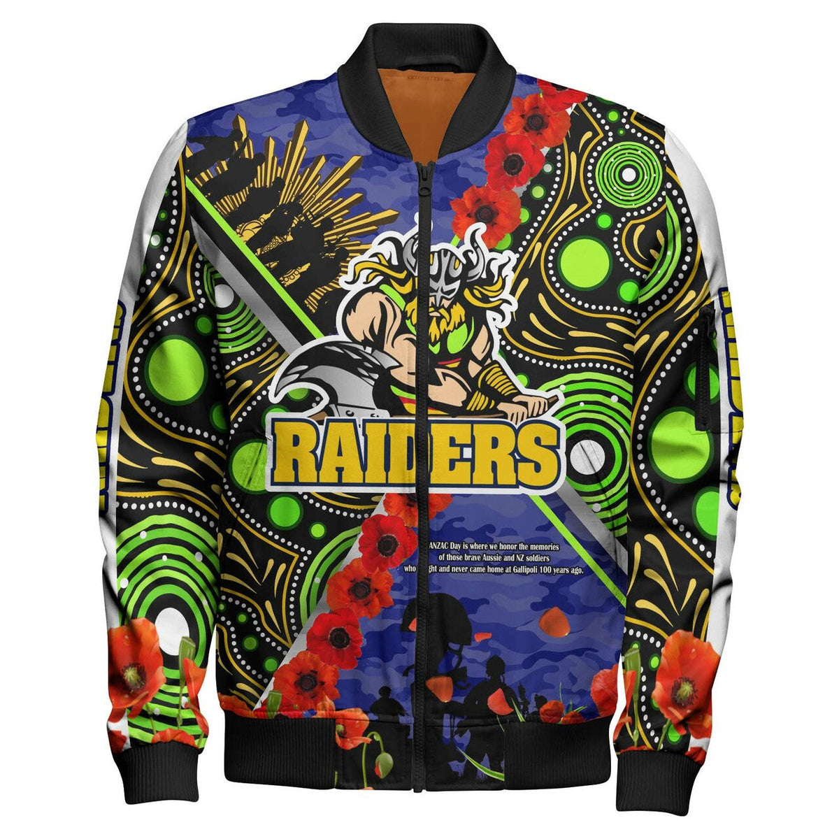 raiders-rugby-anzac-aboriginal-bomber-jacket-canberra-raiders-with-anzac-day-poppy-flower-bomber-jacket