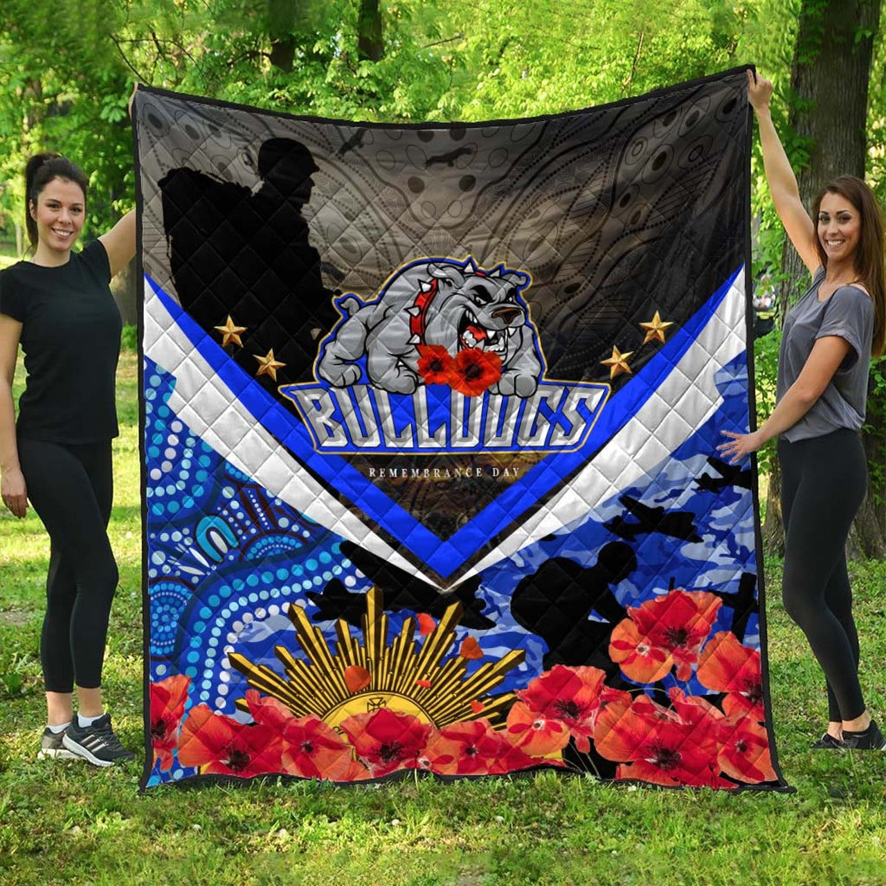 bulldogs-rugby-anzac-aboriginal-quilt-poppy-flower-remembrance-day-quilt