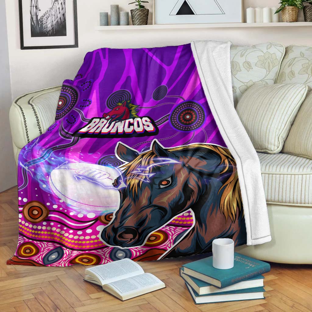 broncos-rugby-blanket-custom-broncos-horse-rugby-with-aboriginal-low-poly-style-blanket