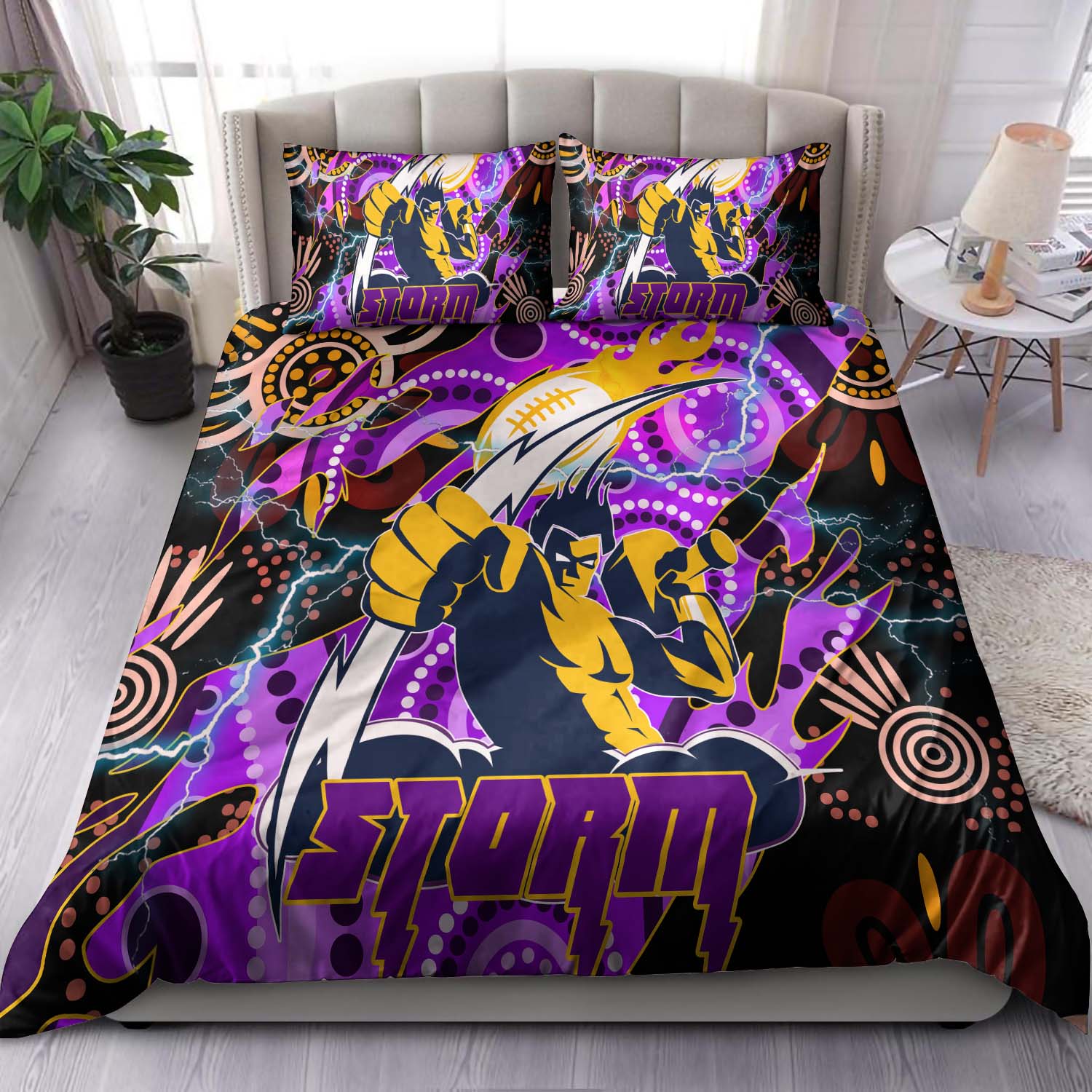 storm-rugby-bedding-set-storm-rugby-team-with-aboriginal-dot-painting-and-indigenous-pattern-bedding-set