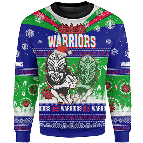 warriors-rugby-christmas-sweatshirt-custom-warriors-ugly-christmas-and-aboriginal-patterns-sweatshirt