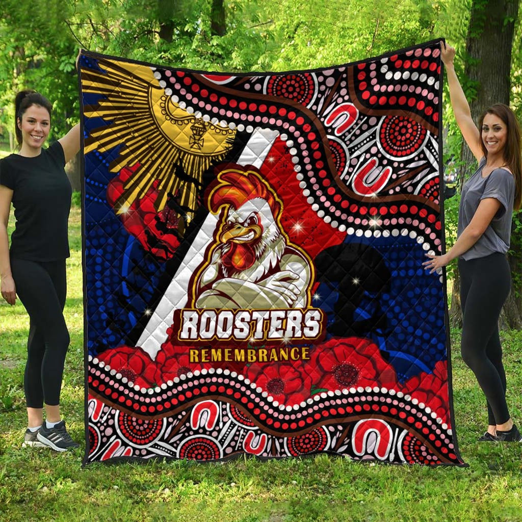 roosters-rugby-anzac-aboriginal-quilt-sydney-roosters-with-remembrance-day-poppy-flower-quilt