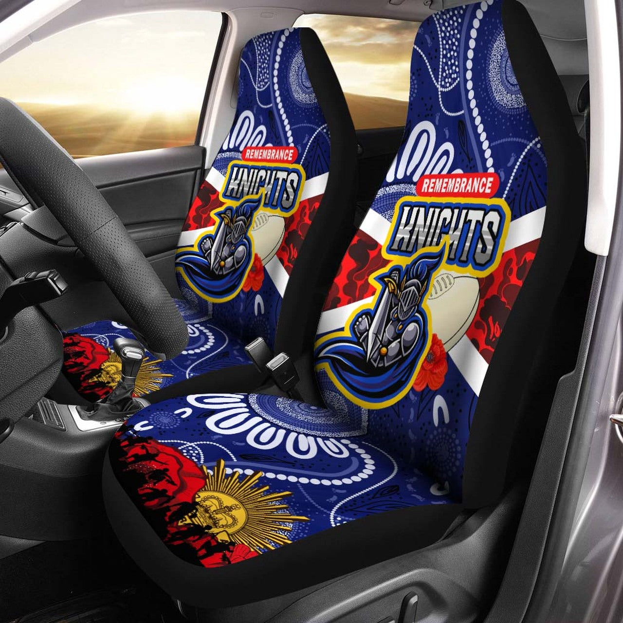 knights-rugby-anzac-aboriginal-car-seat-cover-newcastle-knights-with-anzac-day-poppy-flower-car-seat-cover