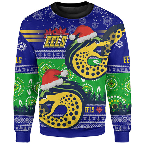 eels-rugby-christmas-sweatshirt-custom-eels-ugly-christmas-and-aboriginal-patterns-sweatshirt