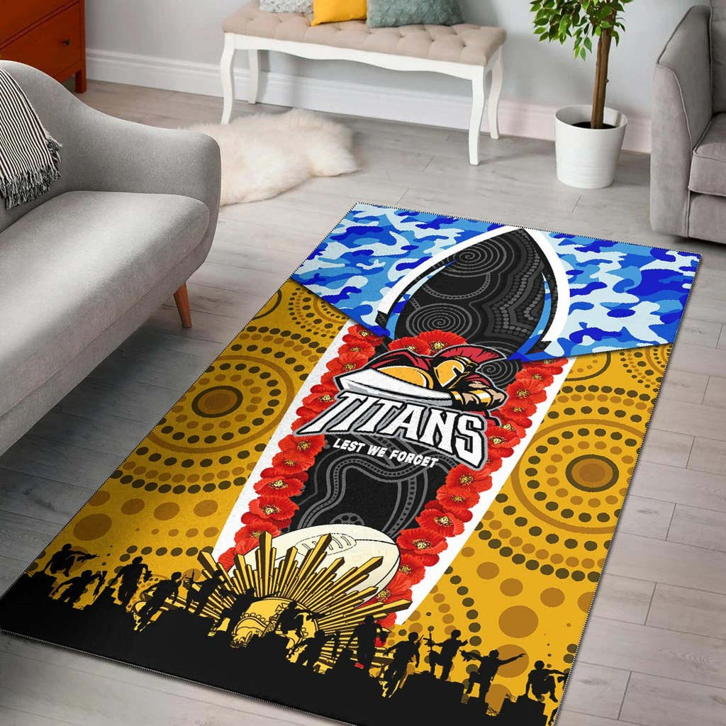 titans-rugby-anzac-aboriginal-rug-titans-with-poppy-watercolor-flower-rug