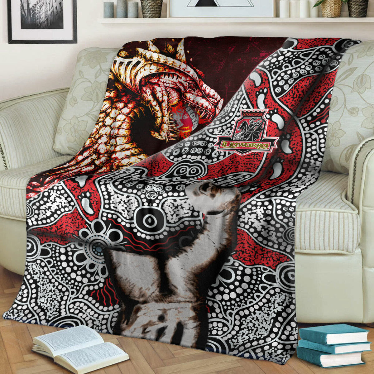 st-george-rugby-indigenous-patronage-blanket-st-george-illawarra-dragons-bloods-in-my-veins