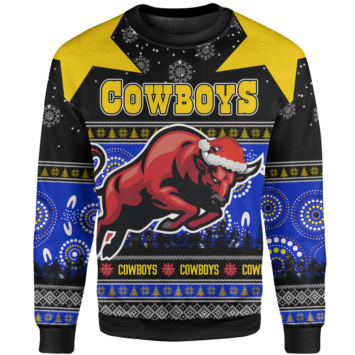 cowboys-rugby-christmas-sweatshirt-custom-cowboys-ugly-christmas-and-aboriginal-patterns-sweatshirt