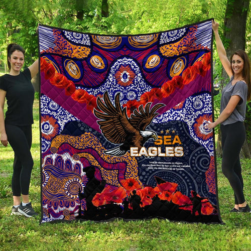 sea-eagles-rugby-anzac-aboriginal-quilt-manly-warringah-sea-eagles-with-anzac-day-poppy-flower-quilt