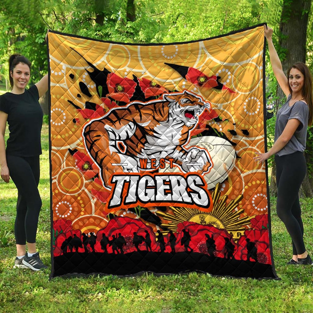 tigers-rugby-anzac-aboriginal-quilt-tigers-rugby-with-remembrance-day-poppy-flower-quilt
