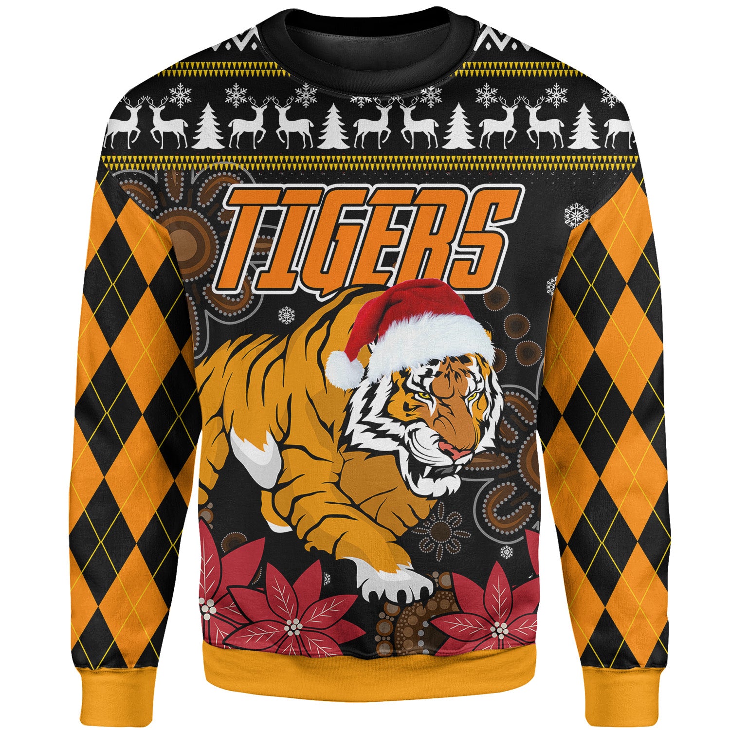 tigers-rugby-christmas-sweatshirt-custom-tigers-merry-christmas-aboriginal-sweatshirt