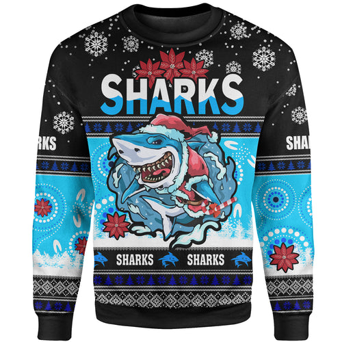 sharks-rugby-christmas-sweatshirt-custom-sharks-ugly-christmas-and-aboriginal-patterns-sweatshirt