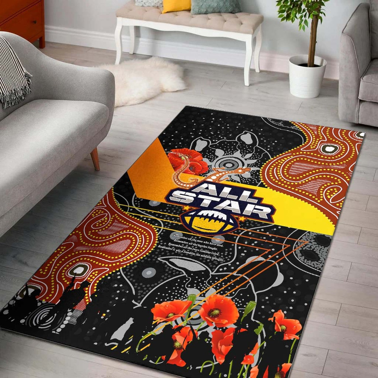 all-stars-rugby-anzac-aboriginal-area-rug-all-stars-with-anzac-day-with-poppy-flower-area-rug