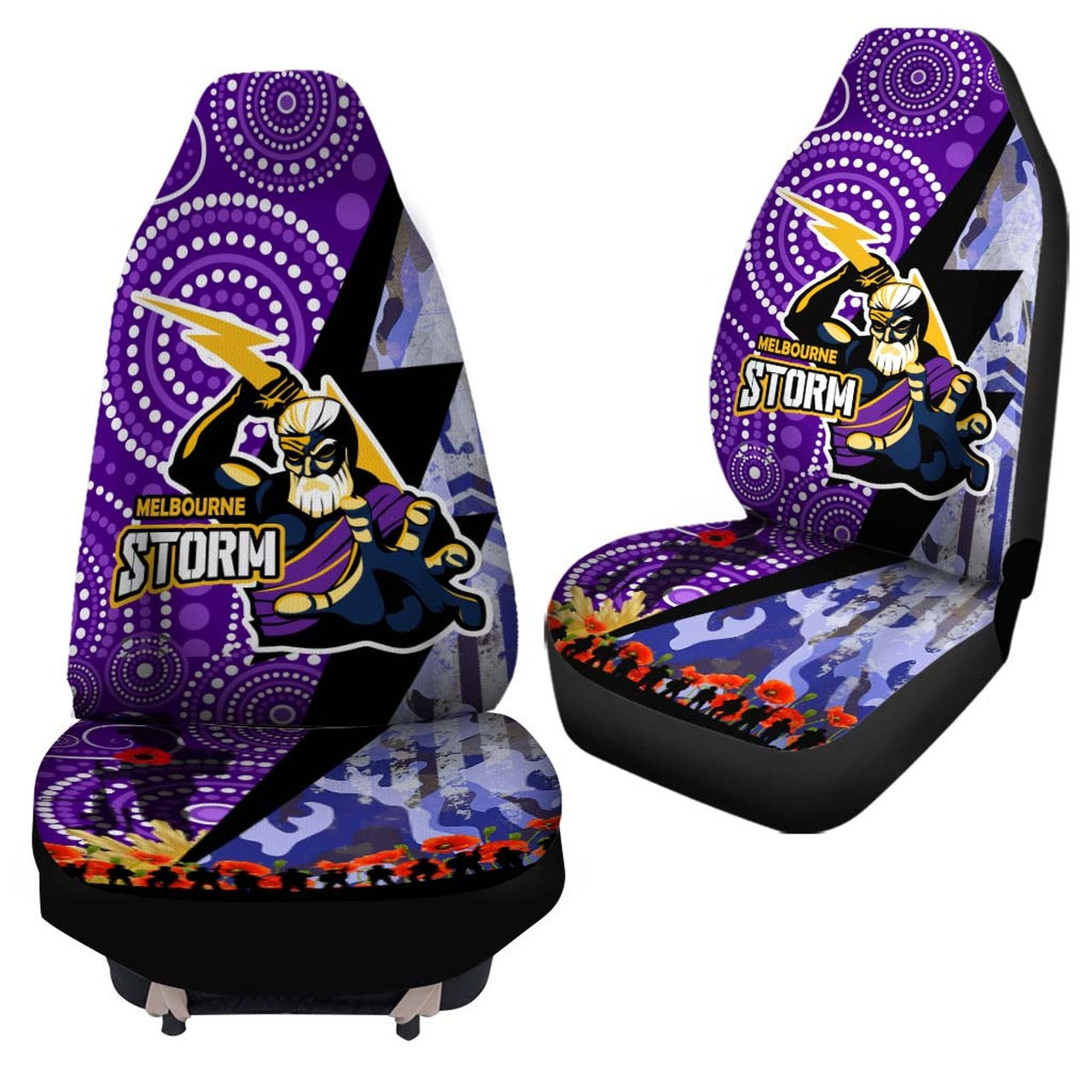 storm-rugby-anzac-aboriginal-car-seat-cover-melbourne-storm-with-remembrance-day-poppy-flower-car-seat-cover