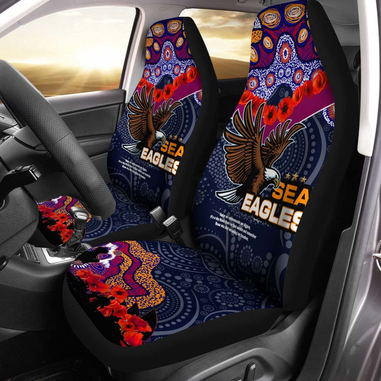 sea-eagles-rugby-anzac-aboriginal-car-seat-cover-manly-warringah-sea-eagles-with-anzac-day-poppy-flower-car-seat-cover