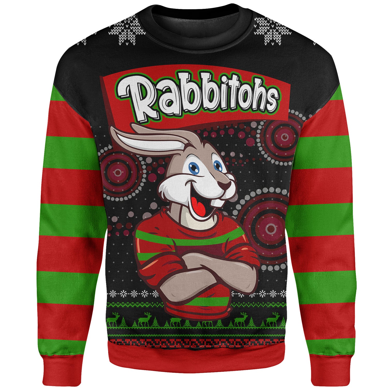 rabbitohs-rugby-christmas-sweatshirt-custom-rabbitohs-ugly-christmas-knitted-sweatshirt