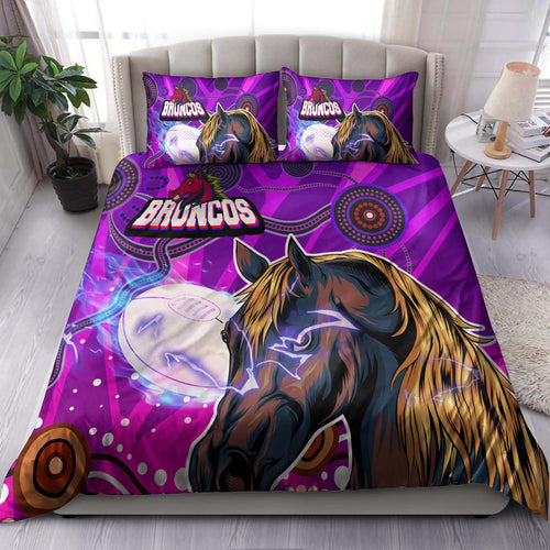 broncos-rugby-bedding-set-custom-broncos-horse-rugby-with-aboriginal-low-poly-style-bedding-set