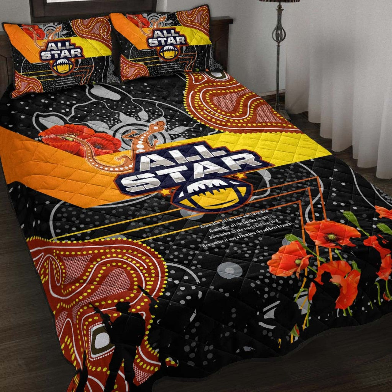 all-stars-rugby-anzac-aboriginal-quilt-bed-set-all-stars-with-anzac-day-with-poppy-flower-quilt-bed-set