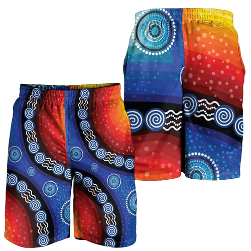 men-short-aboriginal-color-dot-painting