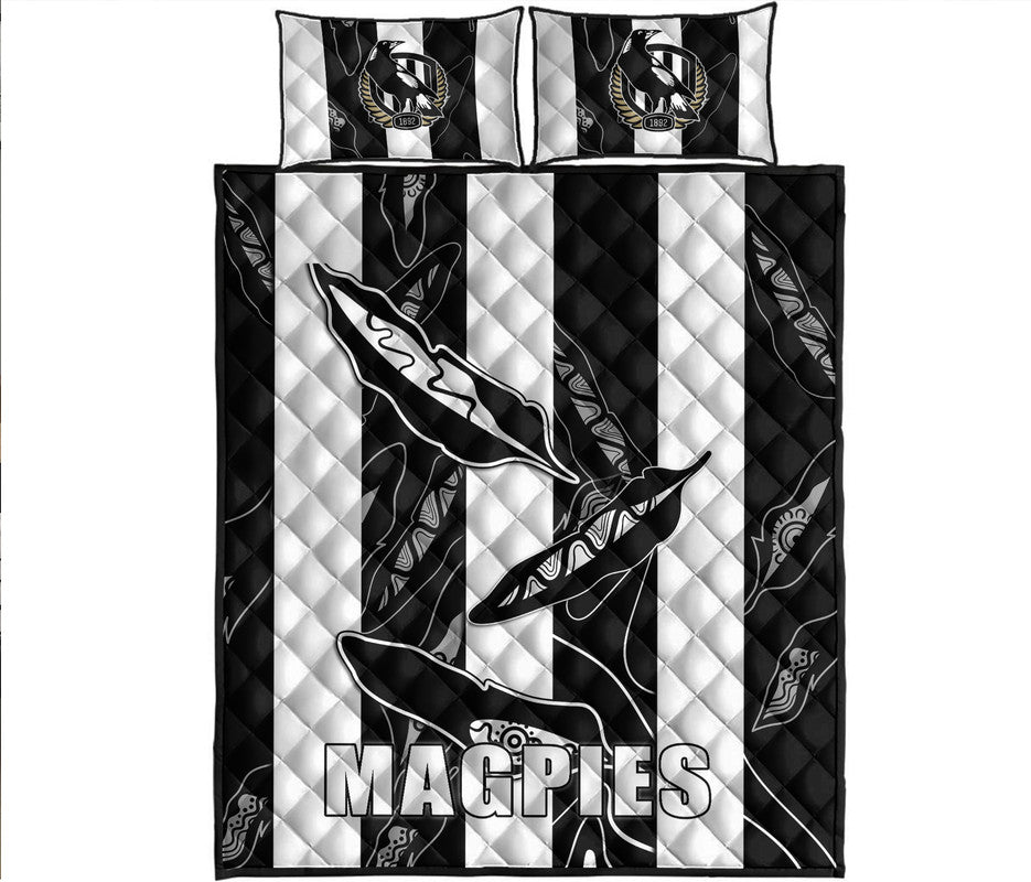 collingwood-magpies-quilt-bed-set-indigenous-guernsey-no1-version