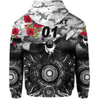 (Custom Personalised) Collingwood Magpies ANZAC Zip Up And Pullover Hoodie Indigenous Vibes LT8