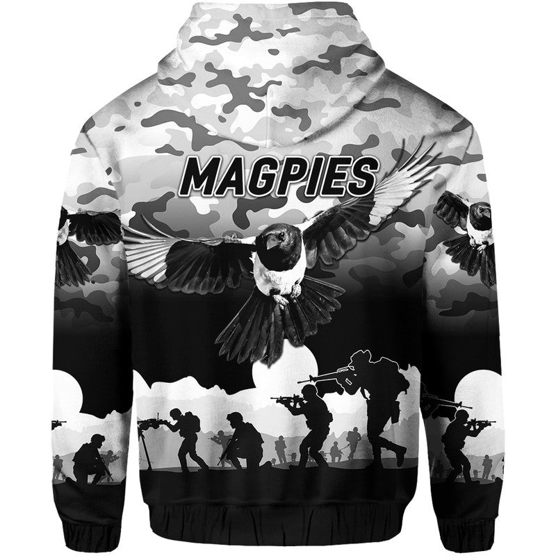 Collingwood Magpies ANZAC Zip Up And Pullover Hoodie Simple Style LT8