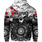 Collingwood Magpies ANZAC Zip Up And Pullover Hoodie Indigenous Vibes LT8