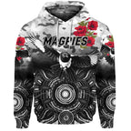 Collingwood Magpies ANZAC Zip Up And Pullover Hoodie Indigenous Vibes LT8