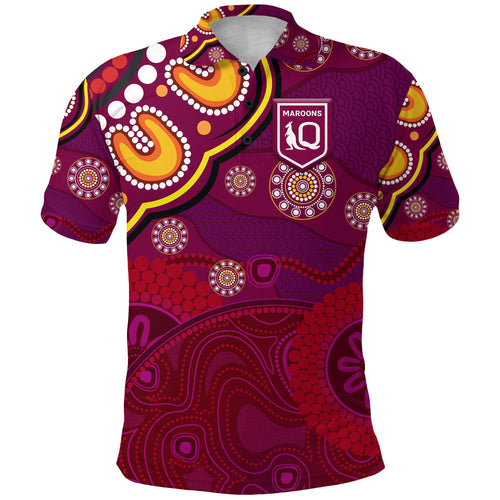custom-personalised-queensland-maroons-aboriginal-polo-shirt-indigenous-vibes