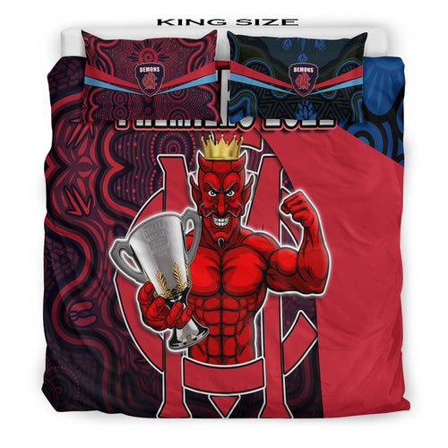 melbourne-football-2022-premiers-bedding-set-demons-indigenous-style