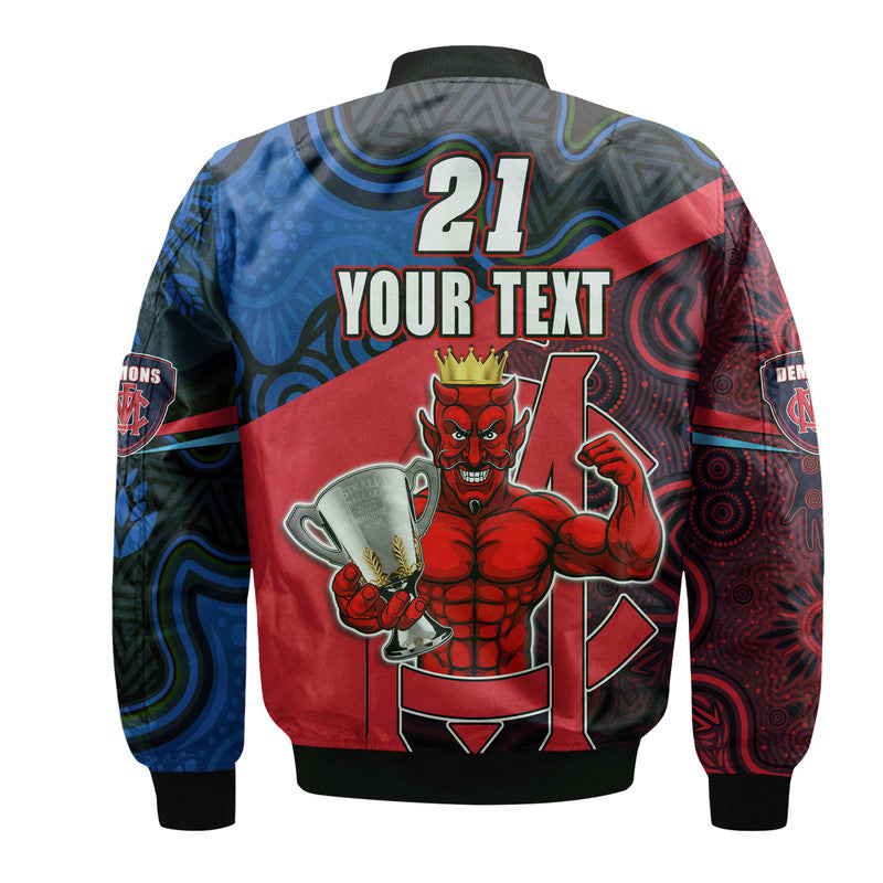 custom-personalised-melbourne-football-2022-premiers-bomber-jacket-demons-indigenous-style