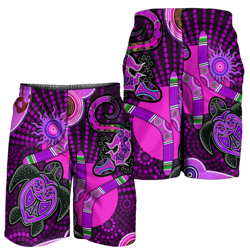 aboriginal-purple-turtle-lizard-sun-men-short