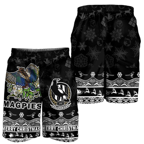 collingwood-pies-unique-winter-season-men-shorts-magpies-merry-christmas