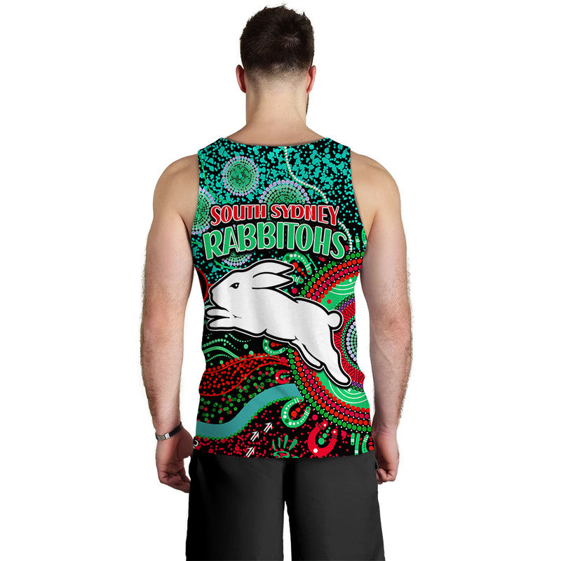 rabbitohs-rugby-men-tank-top-aboriginal-dots-verion