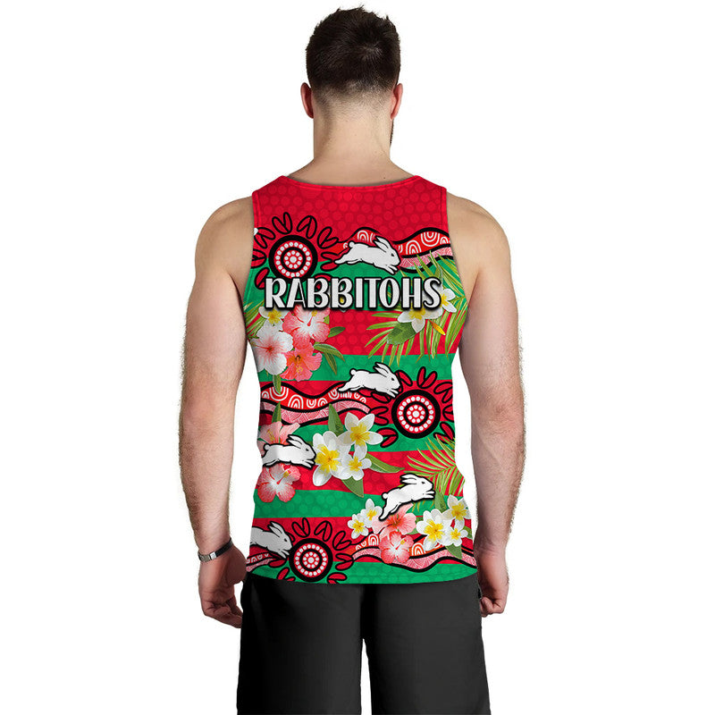 rabbitohs-rugby-men-tank-top-tropical-flowers-and-palm-hawaiian-style