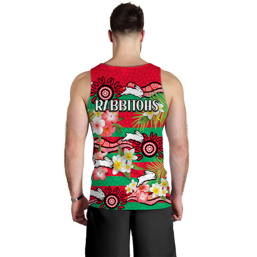 rabbitohs-rugby-men-tank-top-tropical-flowers-and-palm-hawaiian-style