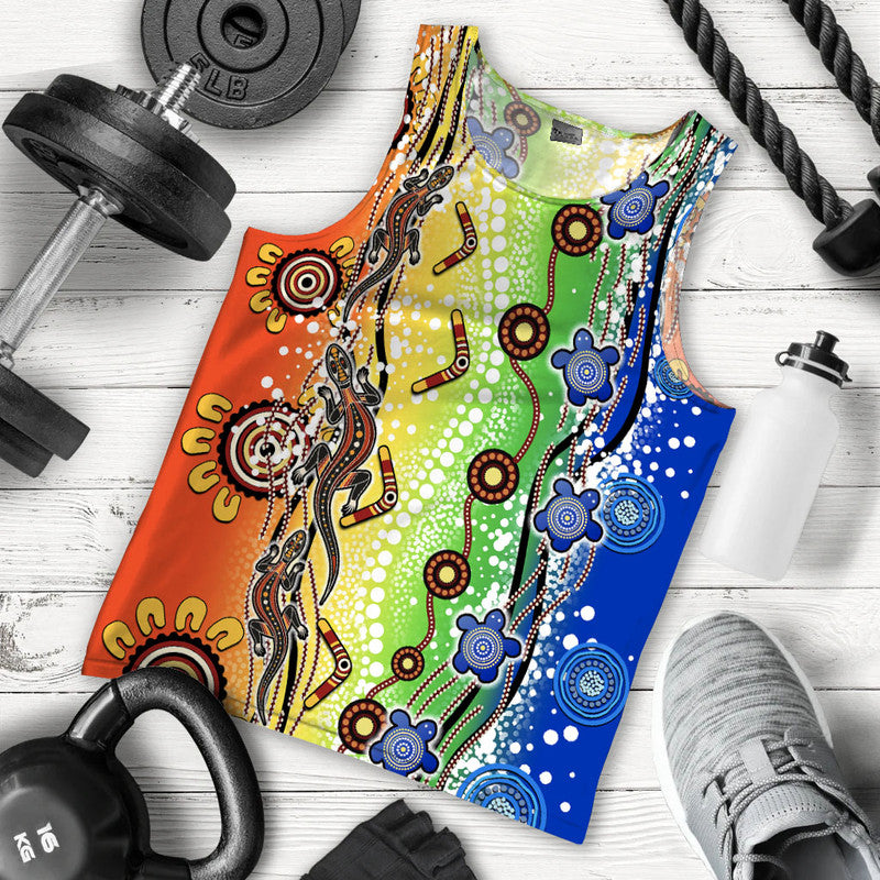naidoc-aboriginal-lizard-and-turtle-men-tank-top