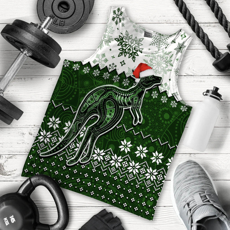 aboriginal-christmas-2022-kangaroo-men-tank-top-green-style