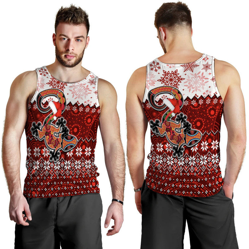 aboriginal-christmas-2022-lizard-men-tank-top-red-style