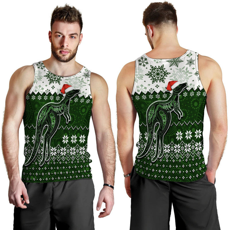 aboriginal-christmas-2022-kangaroo-men-tank-top-green-style