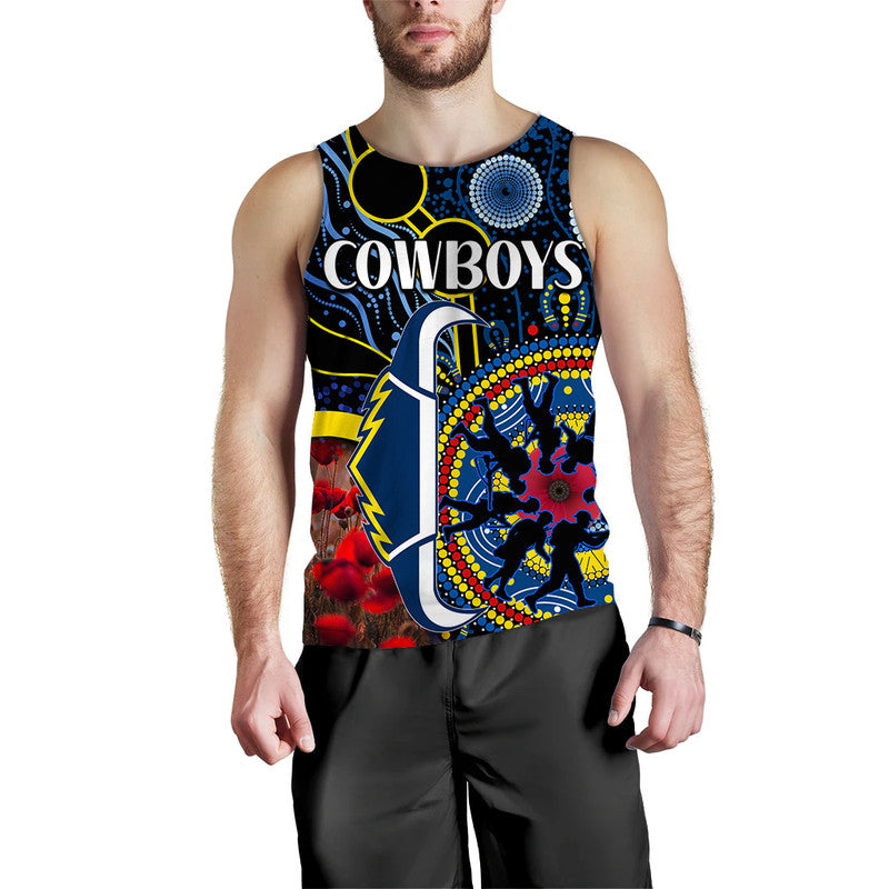 custom-personalised-cowboys-rugby-anzac-men-tank-top-aboriginal-military-and-poppy-flowers