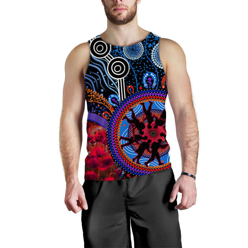 australia-anzac-day-men-tank-top-aboriginal-military-and-poppy-flowers-style