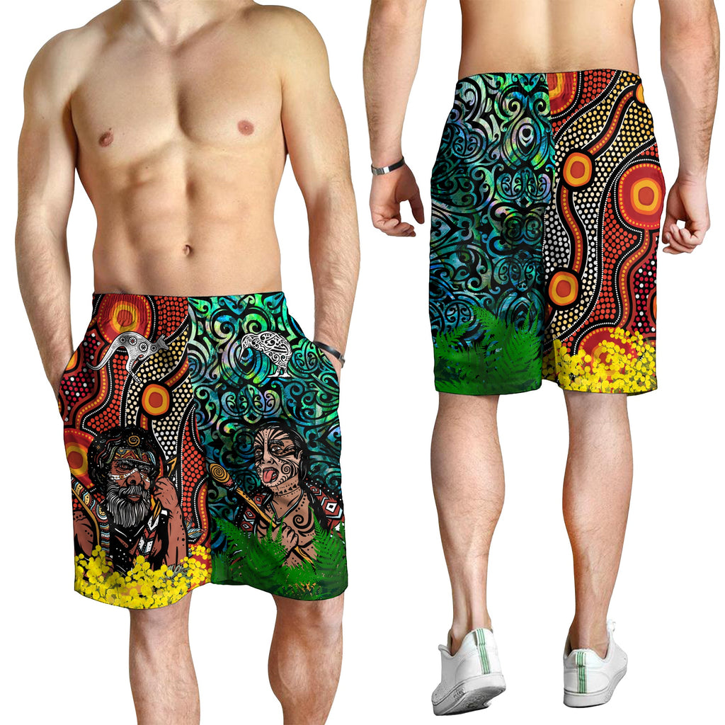 Australia Aboriginal Kangaroo Combine New Zealand Maori Kiwi Bird Men Short - LT2