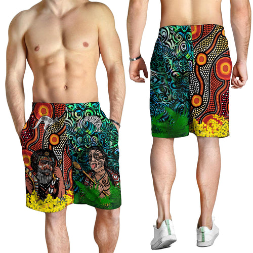 Australia Aboriginal Kangaroo Combine New Zealand Maori Kiwi Bird Men Short - LT2