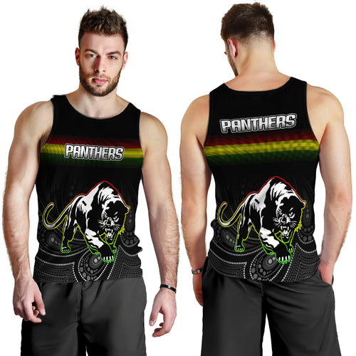 Black Panthers Rugby League Aboriginal Men Tank Top - LT2