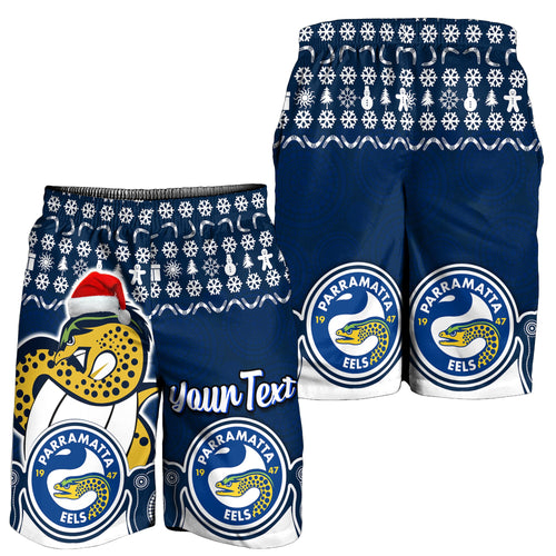 custom-personalised-parramatta-eels-christmas-vibe-with-aboriginal-dot-panting-style-men-shorts