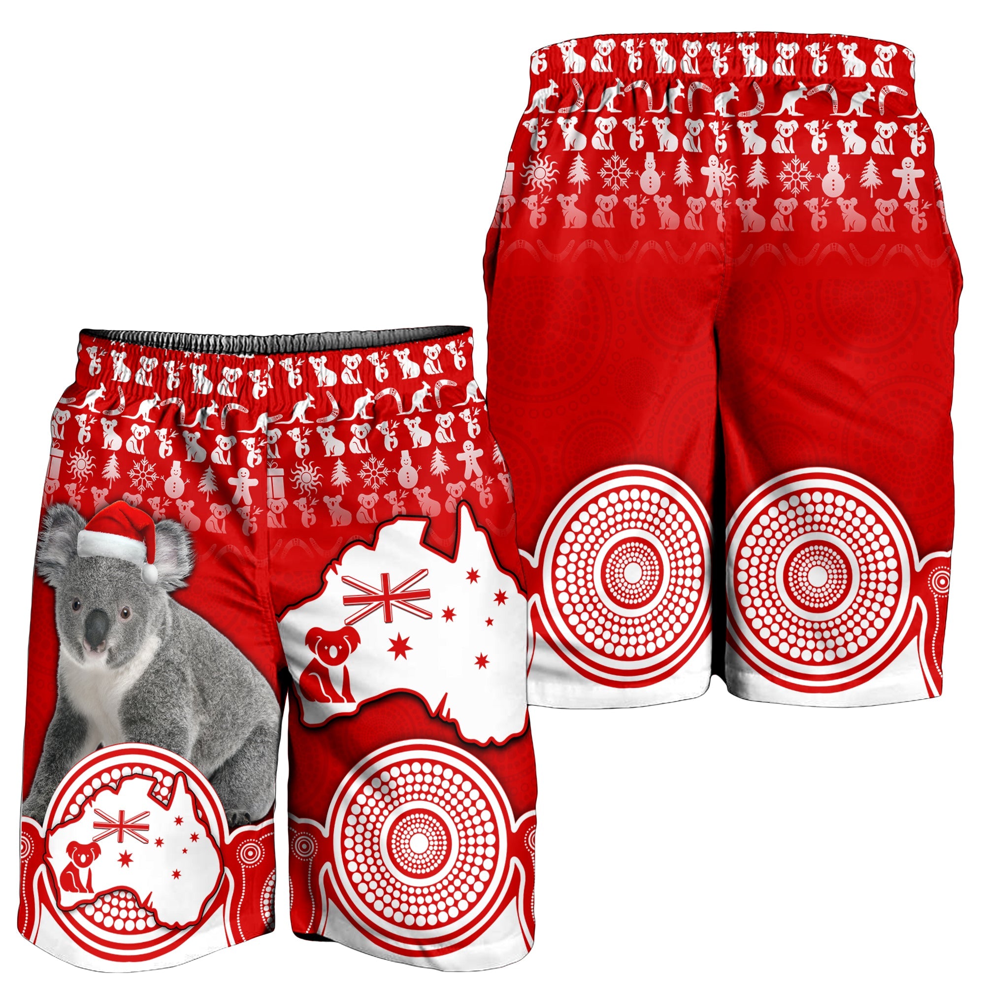 australian-koala-christmas-vibe-with-aboriginal-dot-painting-style-no2-men-shorts
