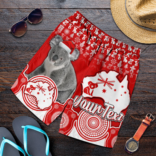 custom-personalised-australian-koala-christmas-vibe-with-aboriginal-dot-painting-style-no2-men-shorts