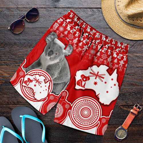 australian-koala-christmas-vibe-with-aboriginal-dot-painting-style-no2-men-shorts