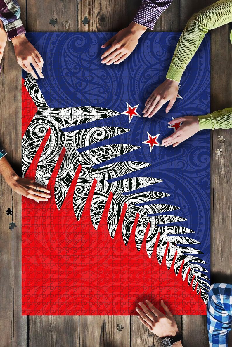 new-zealand-silver-fern-jigsaw-puzzle-red