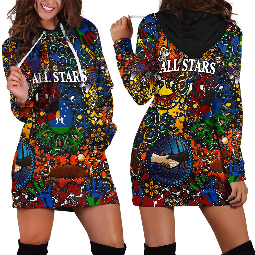 Indigenous All Stars Hoodie Dress 2022 NAIDOC Week LT8 - Vibe Hoodie